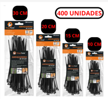 Kit 400 Abra�adeira Enforca Gato De Nylon 100mm x 2,5mm 150mm x 2,5mm 200mm x 2,5mm 300mm x 3,5mm