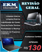 REVIS�O GERAL DE NOTEBOOK OU COMPOUTADORES